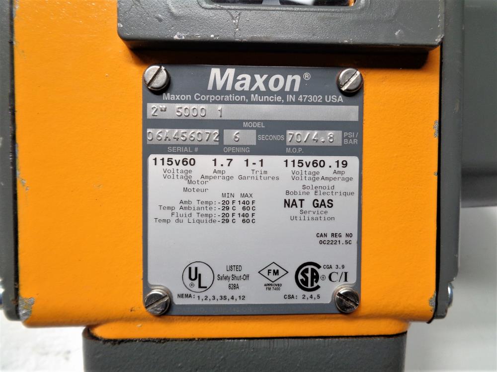 Maxon 2" NPT 5000 1 Safety Shut-Off Valve